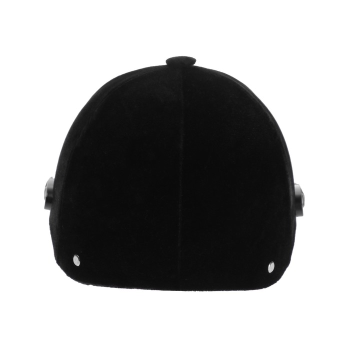 Шлем для верховой езды, бархат, одноразмерный, бархатный, черный