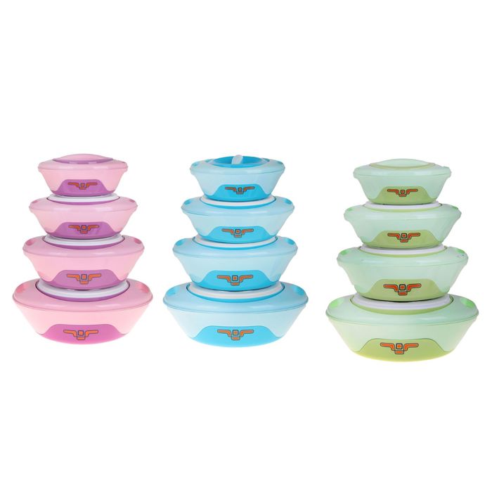 Термокастрюля "Инопланетная тарелка" 4в1 (внутри металл), объем: 0,5 л, 1 л, 1,5 л, 2 л, цвета МИКС