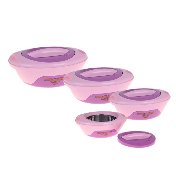 Термокастрюля "Инопланетная тарелка" 4в1 (внутри металл), объем: 0,5 л, 1 л, 1,5 л, 2 л, цвета МИКС