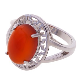 

Кольцо с красным агатом "Греческое", родирование, размер 18