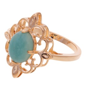 

Кольцо с амазонитом "Констанция", позолота с родированием, размер 19
