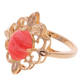 

Кольцо с родохрозитом "Констанция", позолота с родированием, размер 19