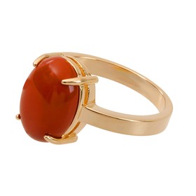 

Кольцо с яшмой "Овал", позолота с родированием, размер 17