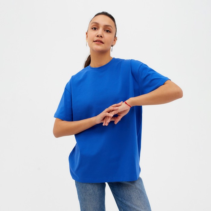 

Футболка женская MINAKU OVERSIZE FIT: цвет электрик, р-р 50