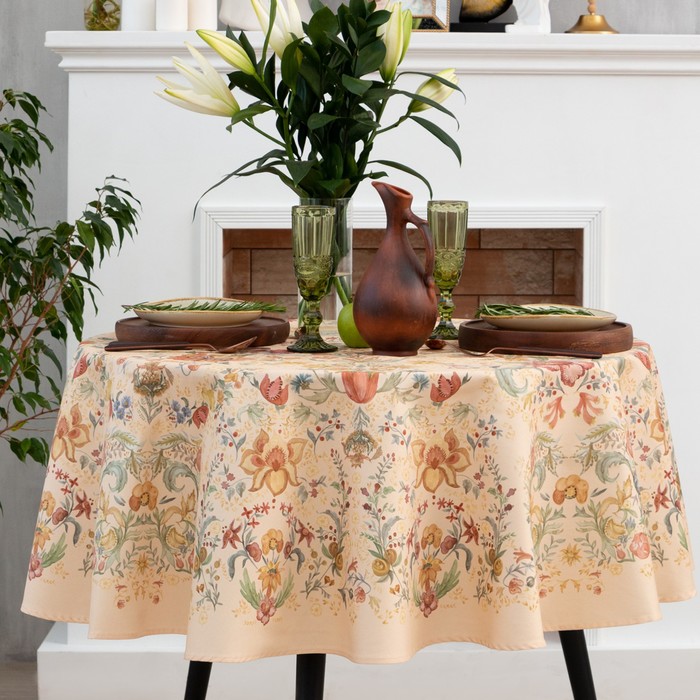 

Скатерть Этель Floral pattern d=219 см с ГМВО, 100% хлопок, саржа 190 гр/м2