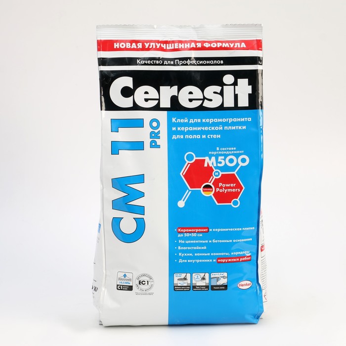 Клей для плитки Ceresit СМ11 Pro (С1), 5кг клей для плитки ceresit см 14 экстра 5кг