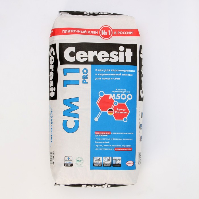 Клей для плитки Ceresit СМ11 Pro (С1), 25кг клей для плитки ceresit см11 pro с1 25кг в упаковке шт 1