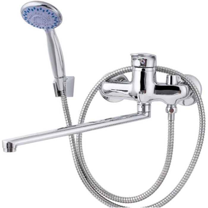 

Смеситель для ванны TSARSBERG TSB-942-1207, однорычажный, излив 360 мм, лейка, хром