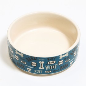 

Миска керамическая "Косточки и надписи", 10,5 х 4 см, 200 мл, синяя