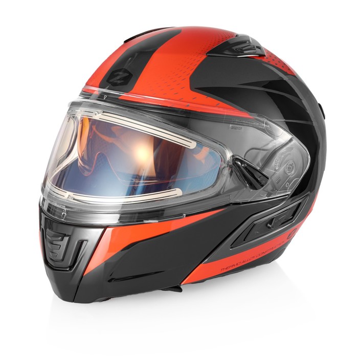Шлем снегоходный ZOX Condor Parkway, стекло с электроподогревом,глянец, красный/черный, XL