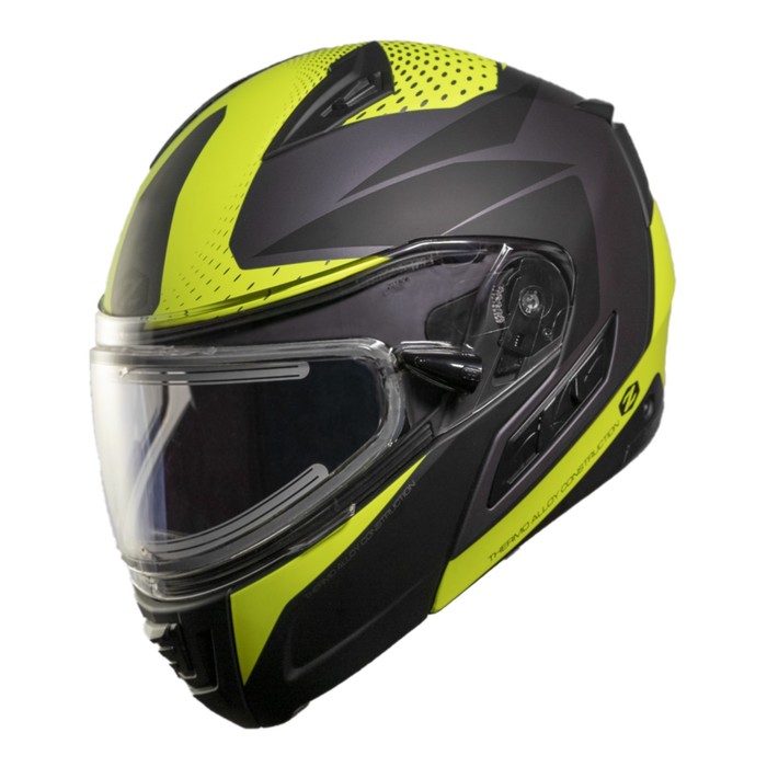 Шлем снегоходный ZOX Condor Parkway, стекло с электроподогревом, матовый, желтый/черный, M