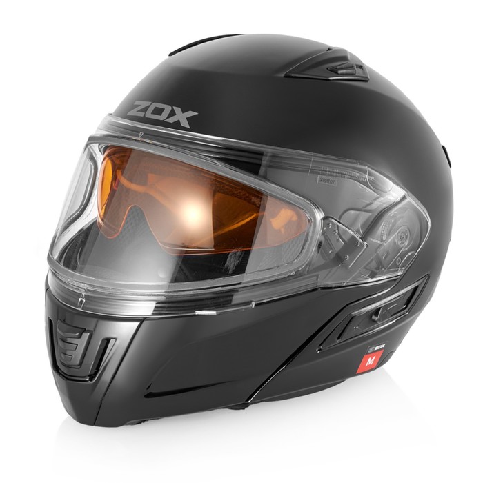 Шлем снегоходный ZOX Condor, двойное стекло, глянец, черный, S