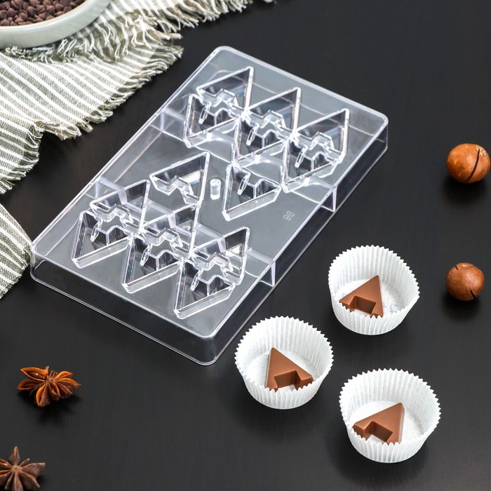 форма для шоколада и конфет астрал 14 ячеек 20×12×2 5 см ячейка d 3 см Форма для шоколада и конфет «Хеопс», 14 ячеек, 20×12×2,5 см
