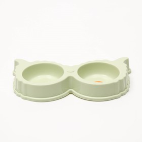 

Миска пластиковая двойная, 30 х 16 х 4,5 см см, зелёная