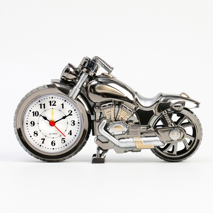 Часы - будильник настольные Ретро мотоцикл, дискретный ход, d-6.5 см, 21 x 13 см, АА часы будильник настольные саксофон дискретный ход d 6 5 см 18 5 x 15 см аа