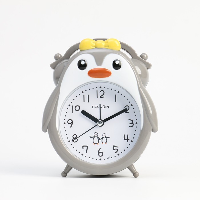 Часы - будильник настольные Пингвин, дискретный ход, циферблат d-9 см, 15.5 x 13 см, АА часы будильник настольные саксофон дискретный ход d 6 5 см 18 5 x 15 см аа