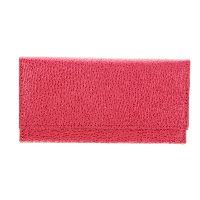 Кошелёк женский на кнопке, 3 отдела для купюр, для монет, для кредитных карт, цвет розовый