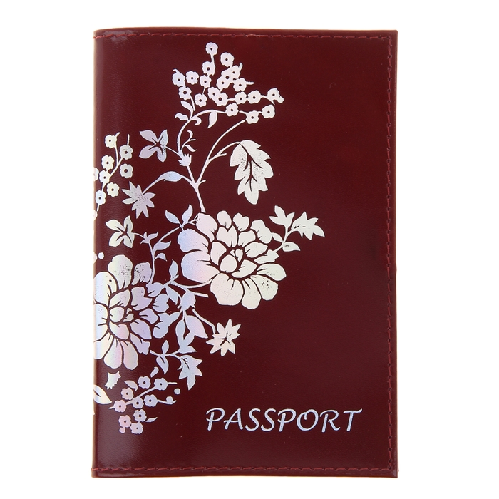 Обложка для паспорта, цвет тёмно-красный