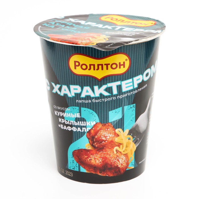 

Лапша Роллтон 70г стакан куриные крылышки Баффало