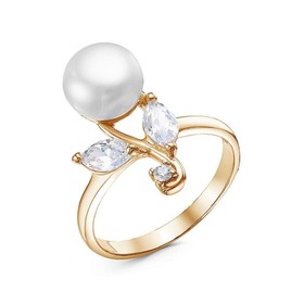

Кольцо "Жемчуг" росток, розовое золочение, 16,5 размер