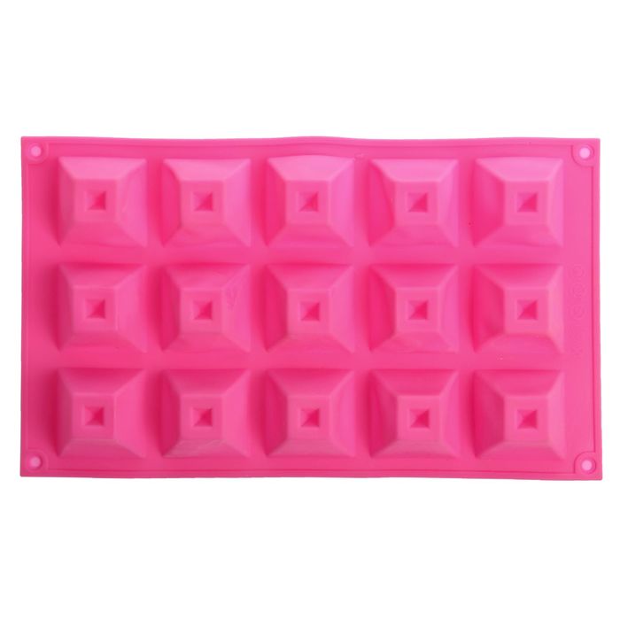 Форма для льда и шоколада, 15 ячеек, 17х30х3 см "Пирамидки", цвета МИКС