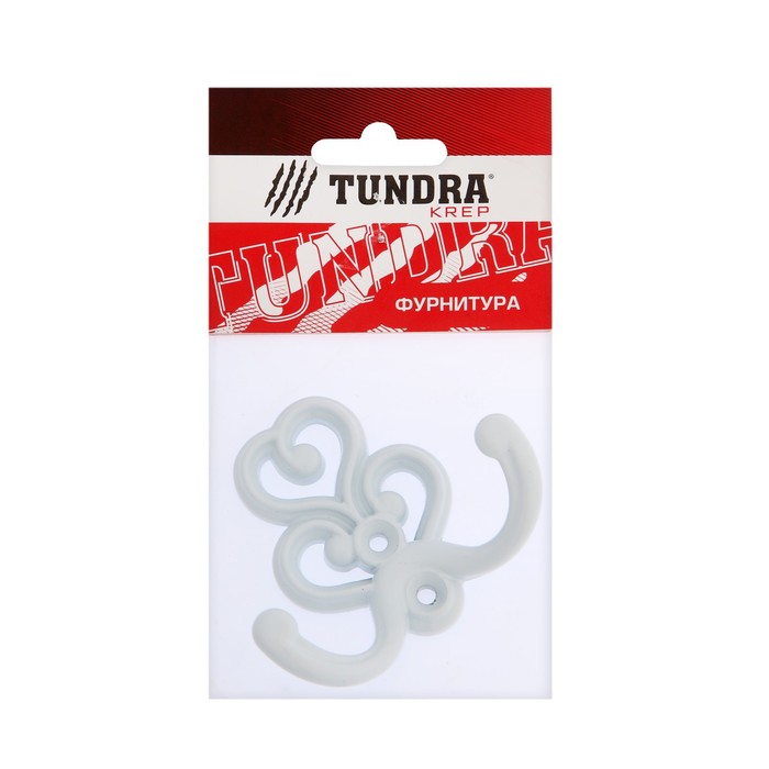 Крючок-вешалка TUNDRA №41 полимер белый, 1 шт