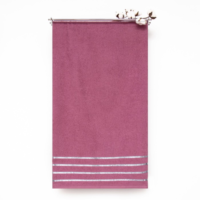 фото Полотенце махровое 70*130 аквамарин, цвет лиловый, 380г/м хл 100% премьер текстиль