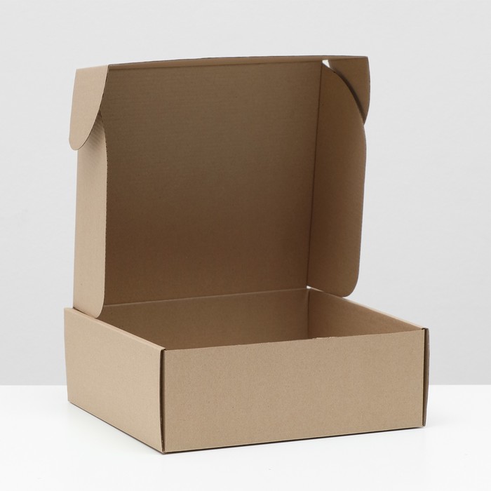 Коробка самосборная, бурая, 26 х 24 х 10 см,