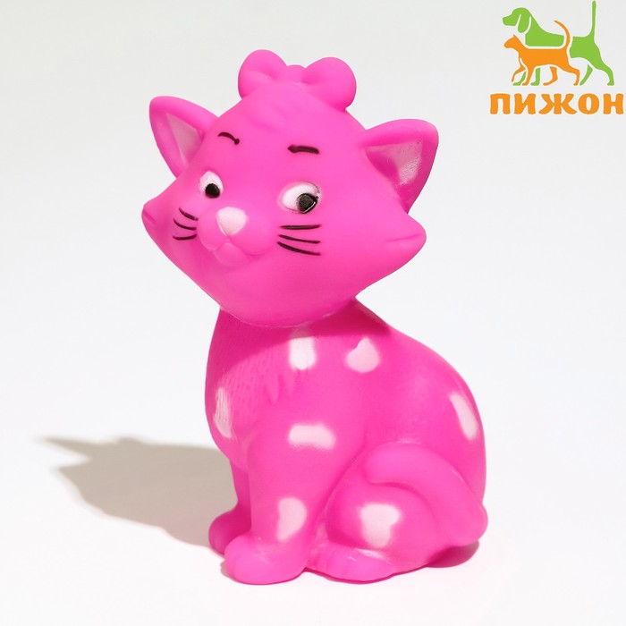 Игрушка пищащая Кошечка для собак, 10 см, розовая