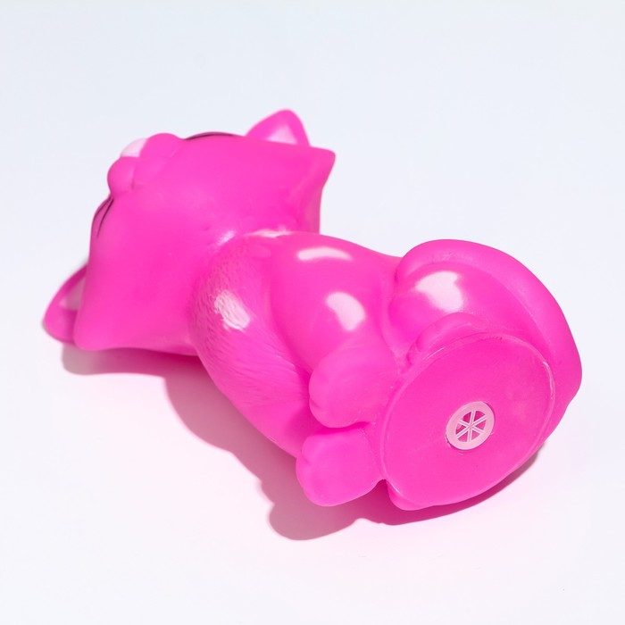 Игрушка пищащая "Кошечка" для собак, 10 см, розовая