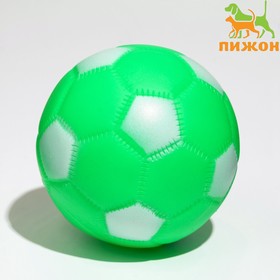 Игрушка пищащая 'Мяч Футбол' для собак, 6,2 см, зелёная Ош