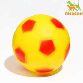 Игрушка пищащая 'Мяч Футбол' для собак, 6,2 см, жёлтая Ош