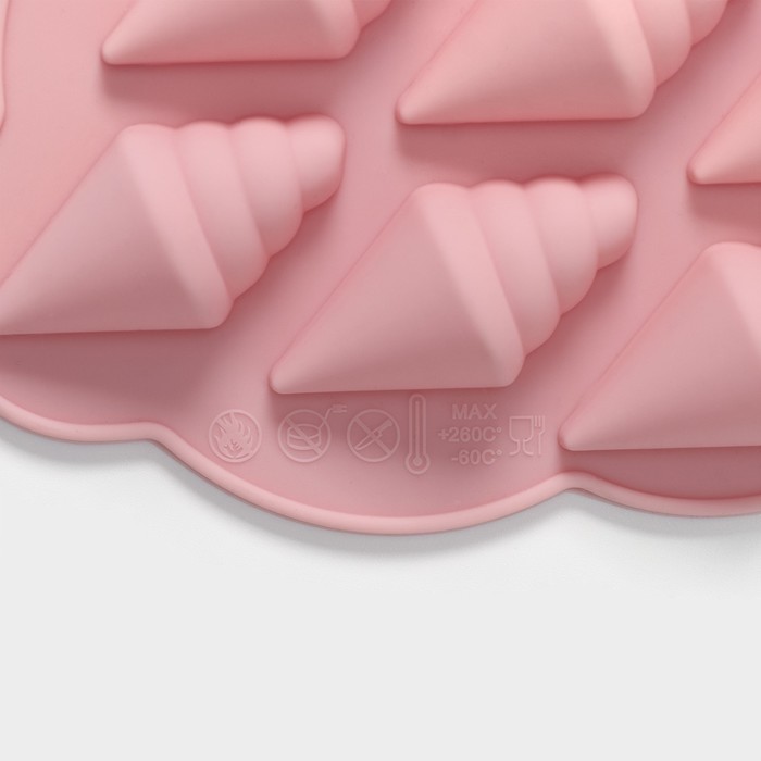 Форма для льда и кондитерских украшений Доляна «Ракушки», 14 ячеек, 23×12×1,5 см, цвет МИКС