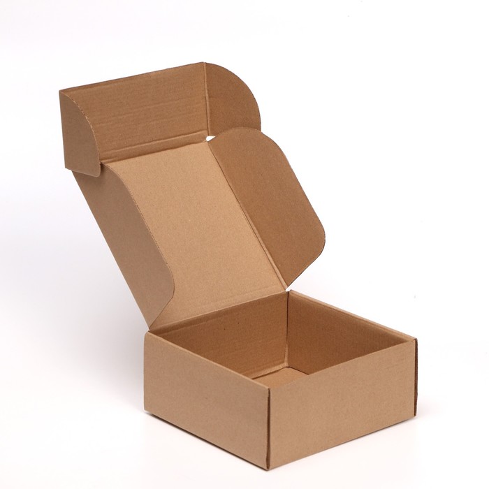 Коробка самосборная, бурая, 18 х 18 х 8 см,
