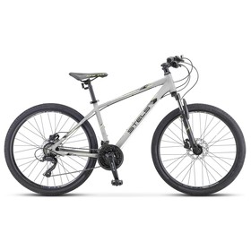

Велосипед 26" Stels Navigator-590 D, K010, цвет серый/салатовый, размер рамы 18"