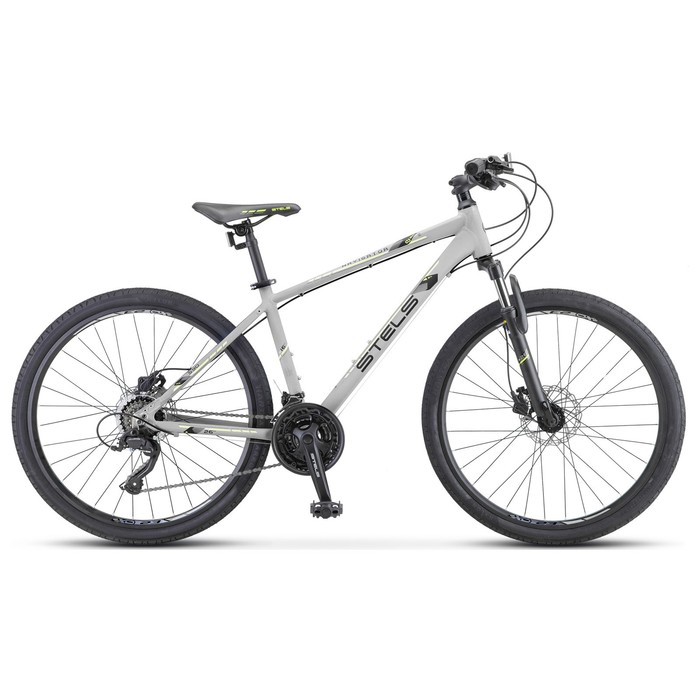фото Велосипед 26" stels navigator-590 d, k010, цвет серый/салатовый, размер 18"