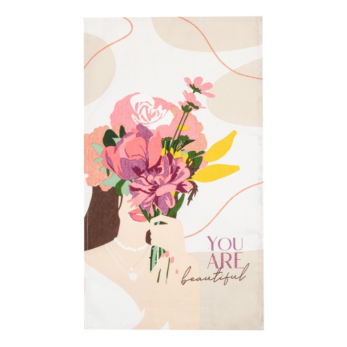 

Полотенце кухонное Доляна You are beautiful, 35х60 см, 100% хлопок, 160г/м2