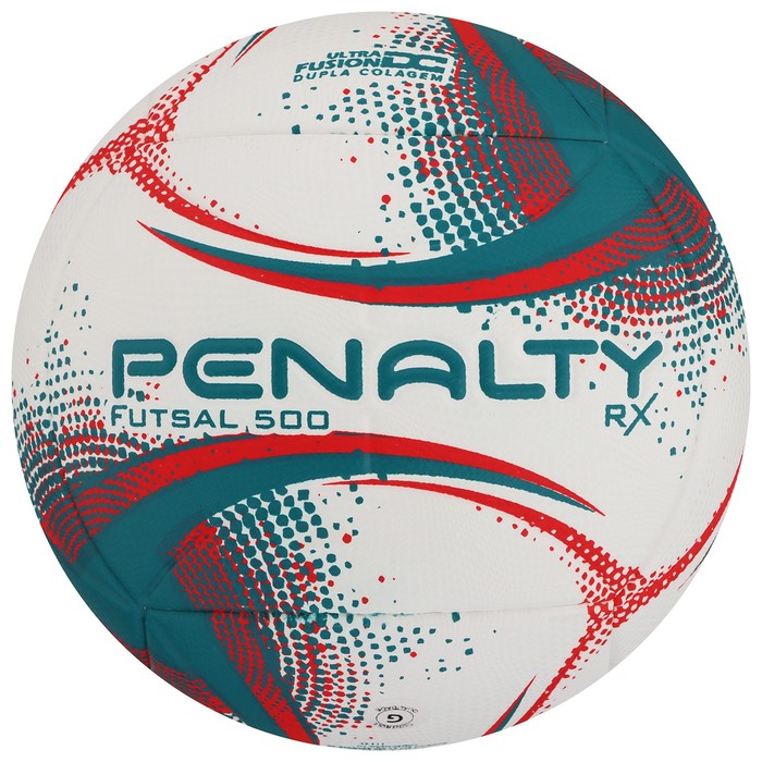 фото Мяч футзальный penalty bola futsal rx 500 xxi, размер 4, pu, термосшивка, цвет белый/зелёный