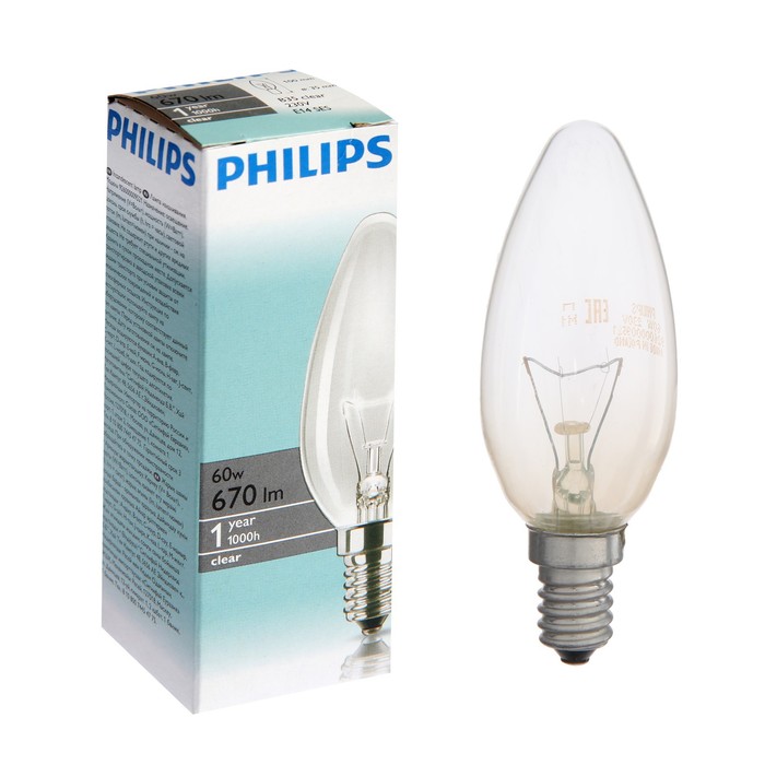 фото Лампа накаливания philips stan b35 cl 1ct/5х10f, e14, 60 вт, 230 в