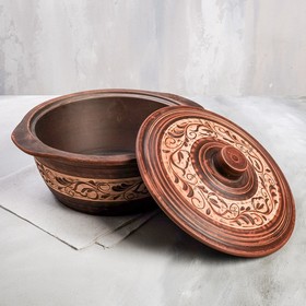 

Горшок для запекания, красная глина, ангоб, 3 л, 1 сорт