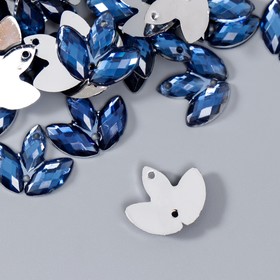 

Декор для творчества пластик 2 прокола "Стразы Трилистник. Синий" набор 80 шт 0,5х1 см