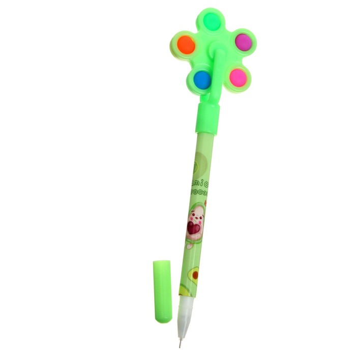 Ручка-прикол гелевая МИКС Авокадо со спинером  (штрихкод на штуке)