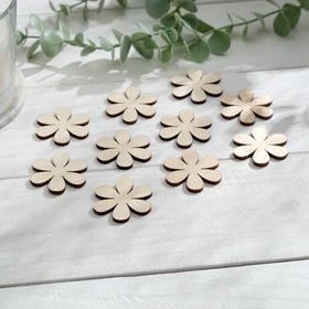 

Набор заготовок (10 шт) для творчества"Цветок-5" цельный, 4х3,5х0,4 см