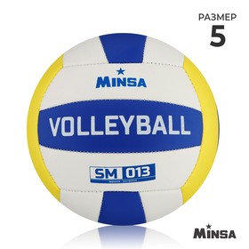 Мяч волейбольный MINSA SM 013, размер 5, 18 панелей, 2 подслоя, камера резина