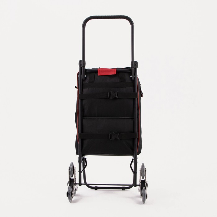 Сумка-тележка хозяйственная на молнии, цвет чёрный/красный