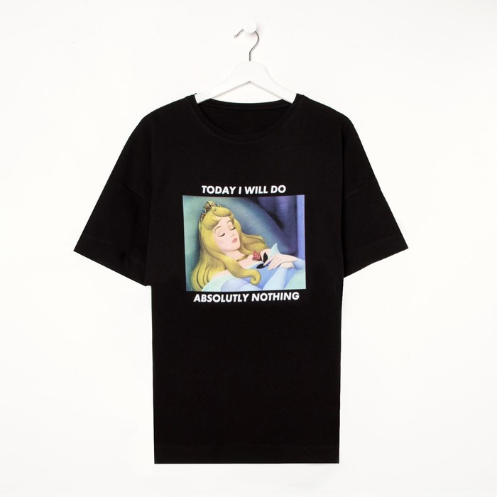 

Футболка «Kiss me» Принцессы oversize, цвет чёрный