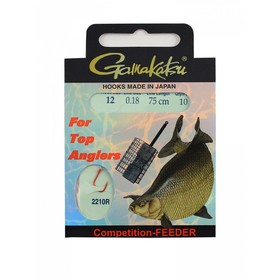 

Крючок GAMAKATSU BKS-2210R Breamfeeder 75см cmp №12 d поводка 0.18 (10шт)
