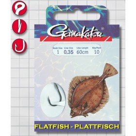

Крючок GAMAKATSU BKD-5013F Flatfish 60см №6 d поводка 035 (10шт)