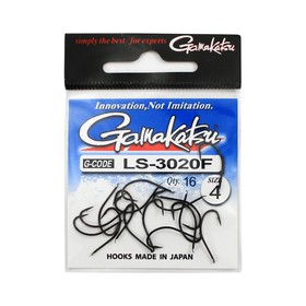 

Крючок GAMAKATSU LS-3020F N/L (BLACK) №4 (16шт)
