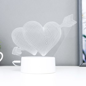 

Светильник сенсорный "Сердца" LED 7 цветов USB/от батареек белый